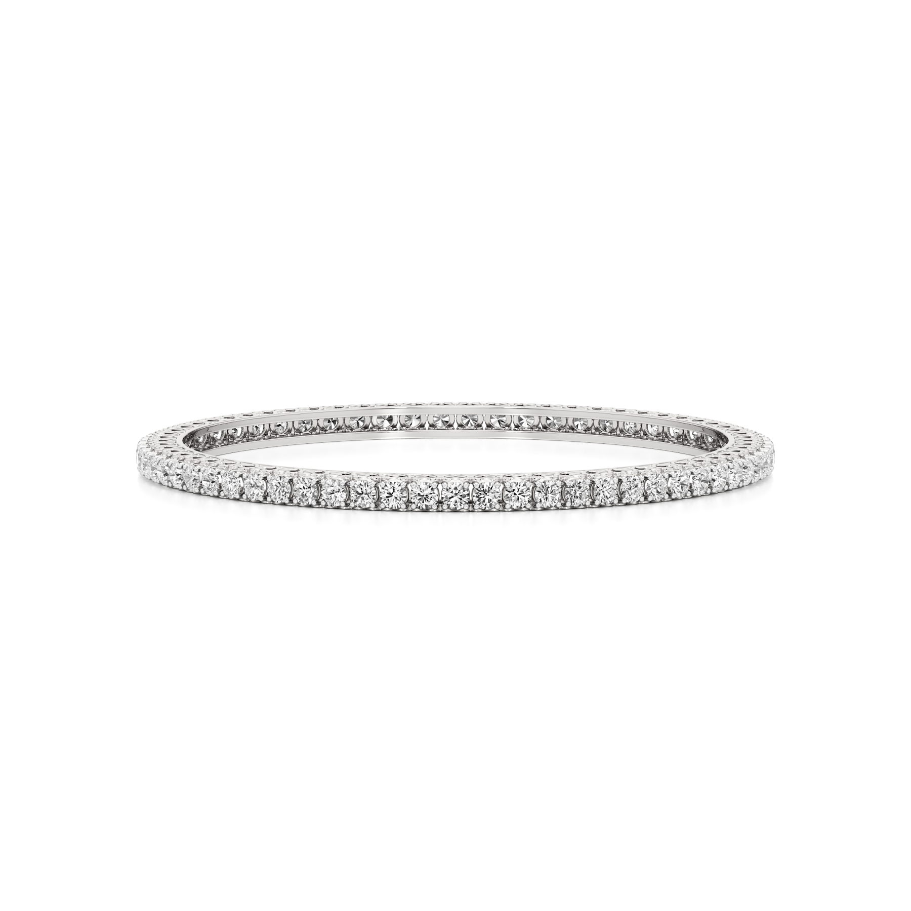 14k White Gold Capturing Timeless Beauty Diamond Bangle