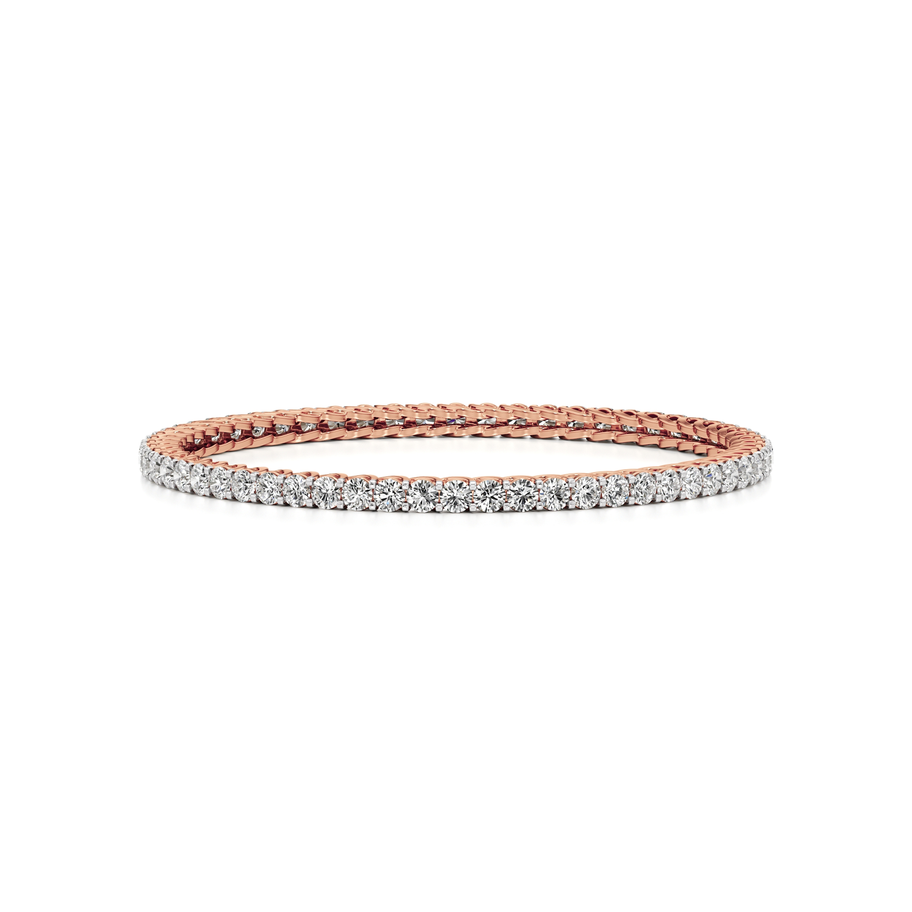 14k Rose Gold Radiating Unmatched Elegance Diamond Bangle