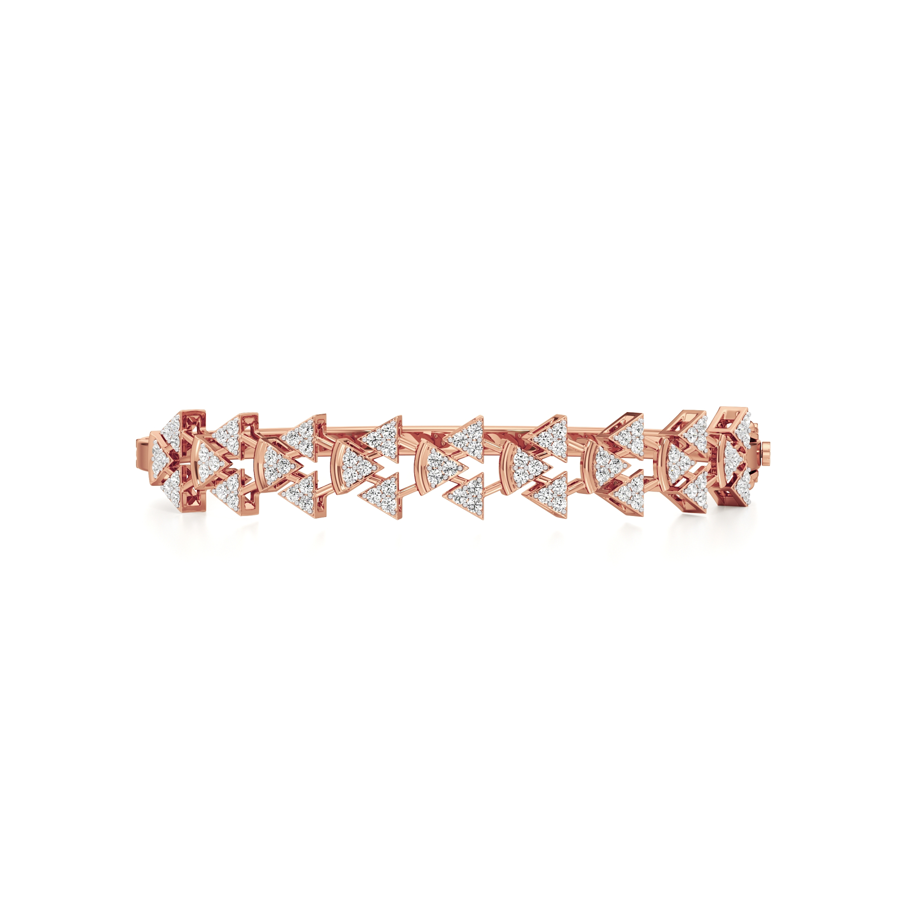 14k Rose Gold Trinity Spark Diamond Bangle