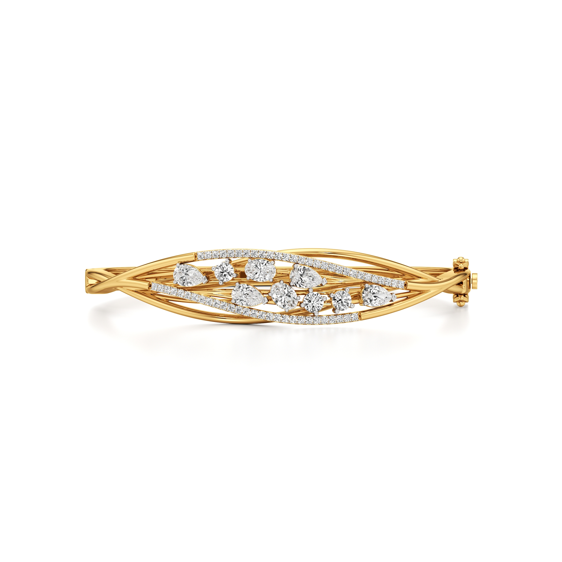 14k Yellow Gold Nature's Glow Diamond Bangle