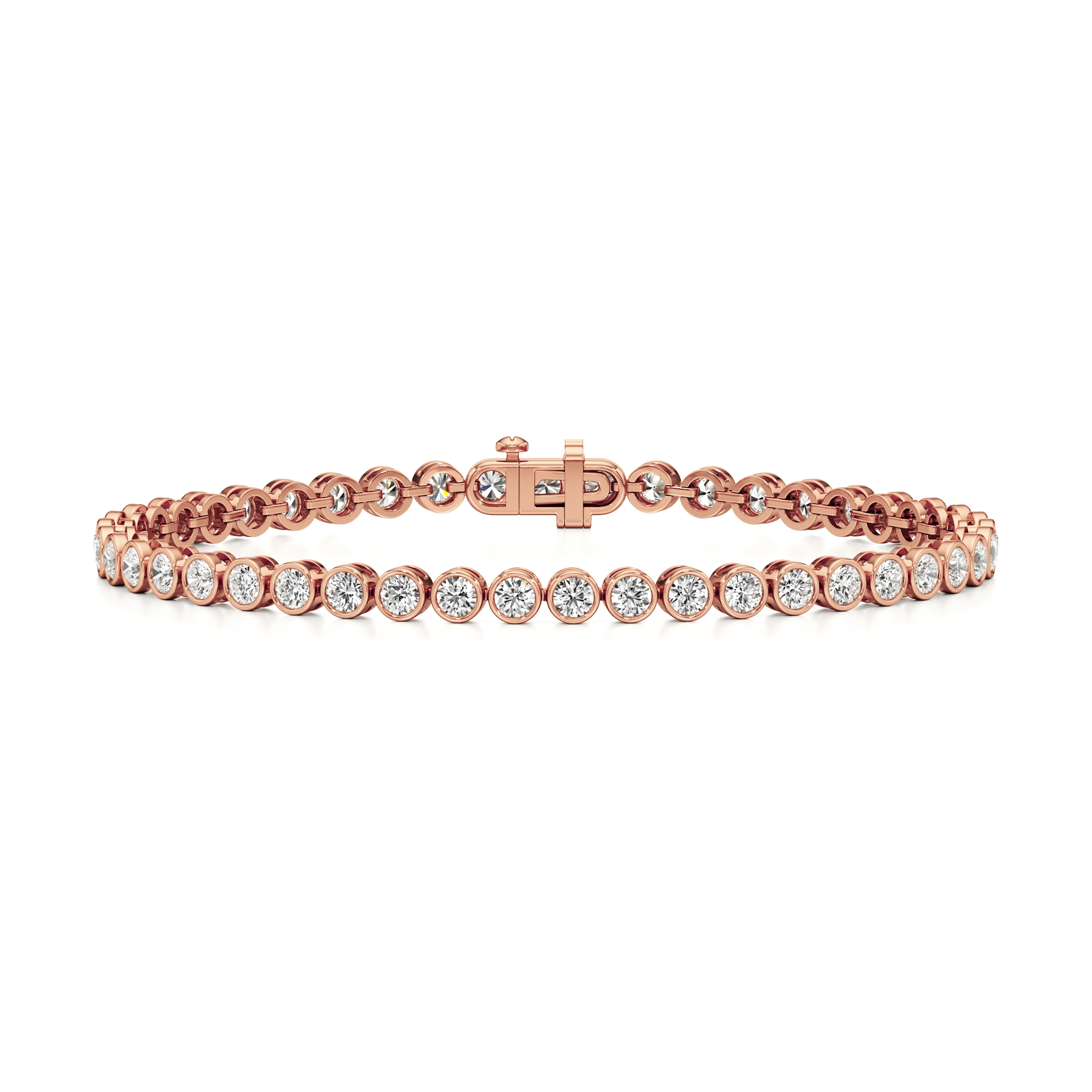 14k Rose Gold Exquisite Bezel Tennis Bracelet
