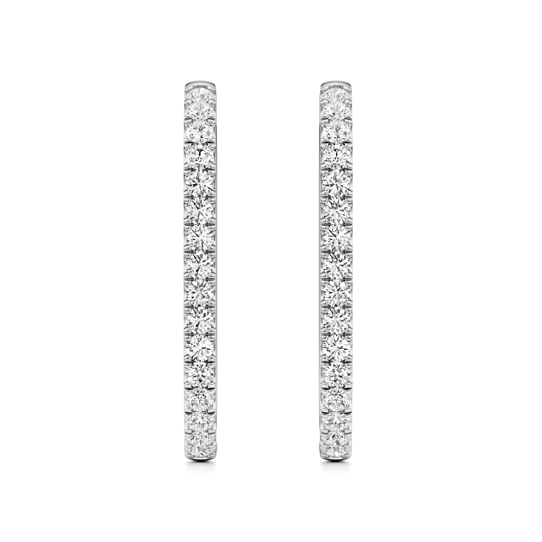14k White Gold Vega Sleek Hoop Earrings