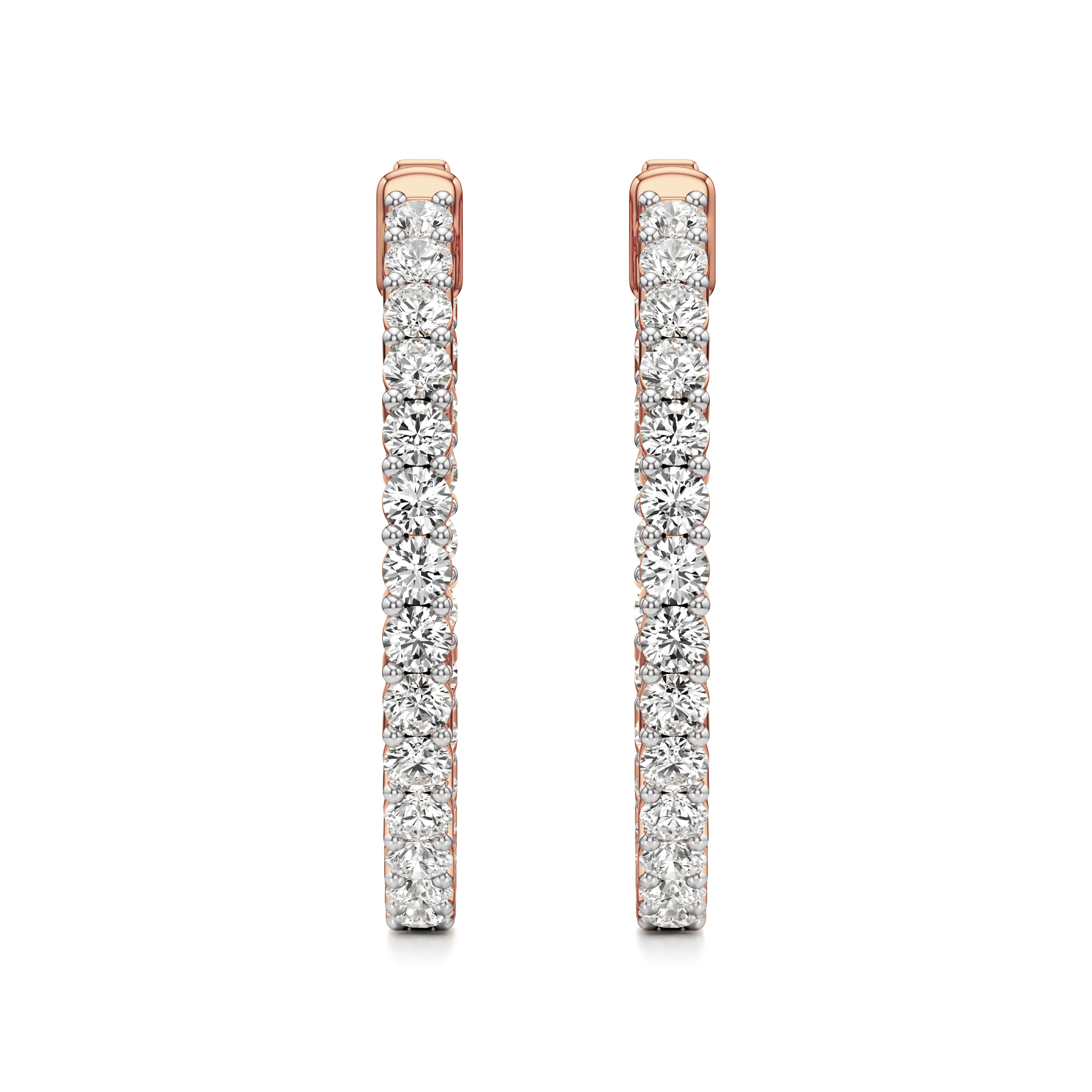 14k Rose Gold Serenity Inside-Outside Hoop Earrings