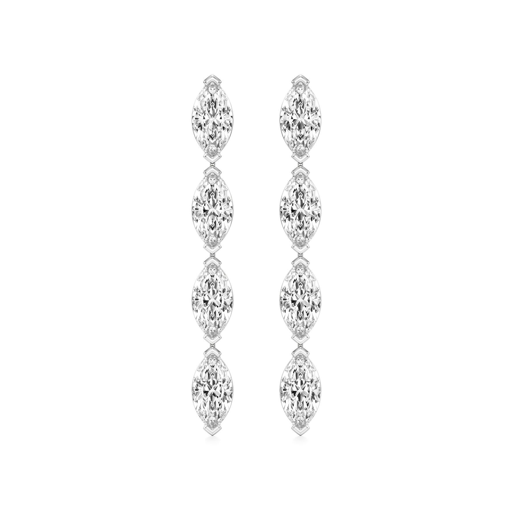 14k White Gold Celeste Linear Diamond Earrings