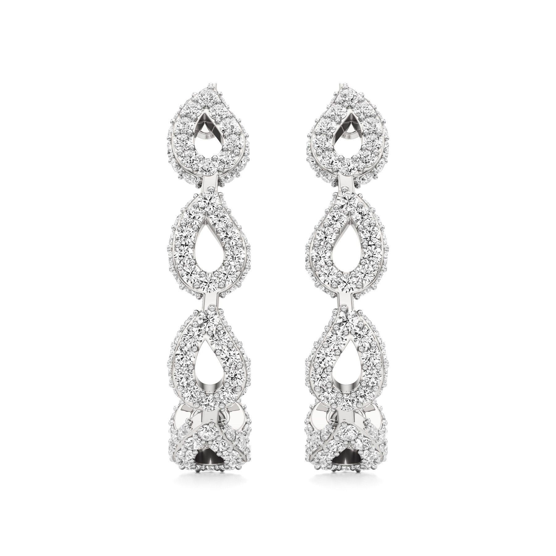 14k White Gold Golden Radiance J-Hoop Diamond Earrings