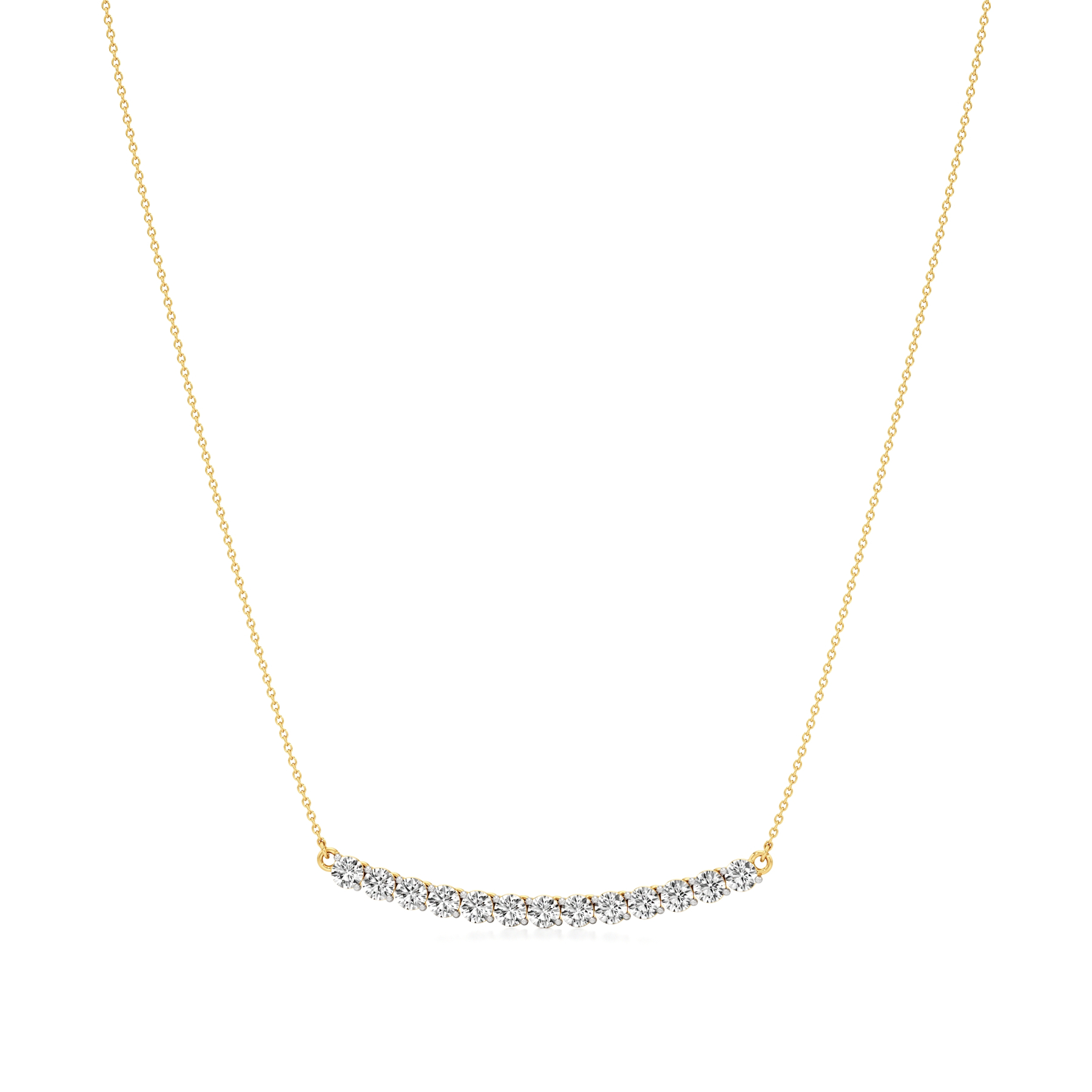 14k Yellow Gold Radiant Elegance Bar Necklace