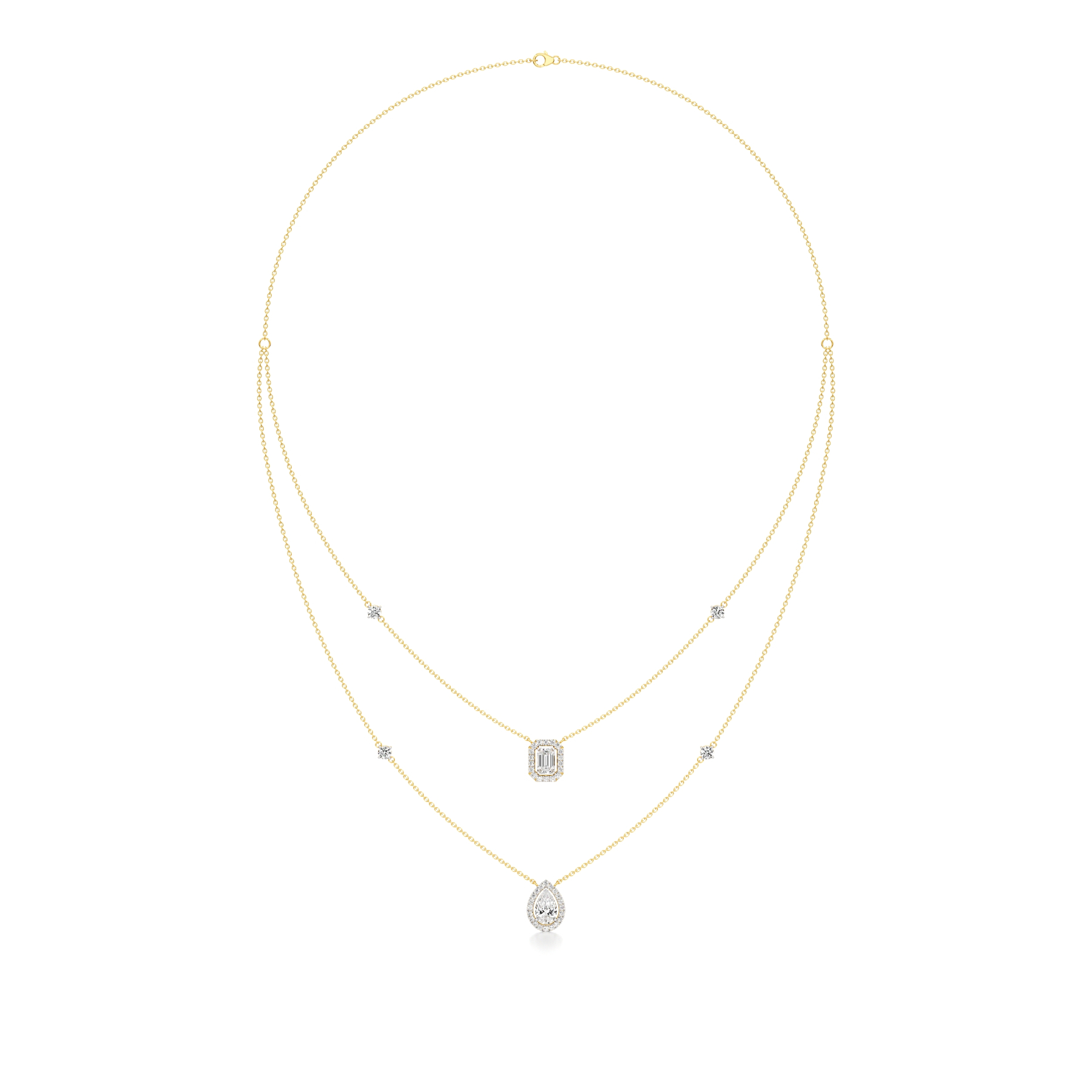14k Yellow Gold Eternal Layers Diamond Necklace