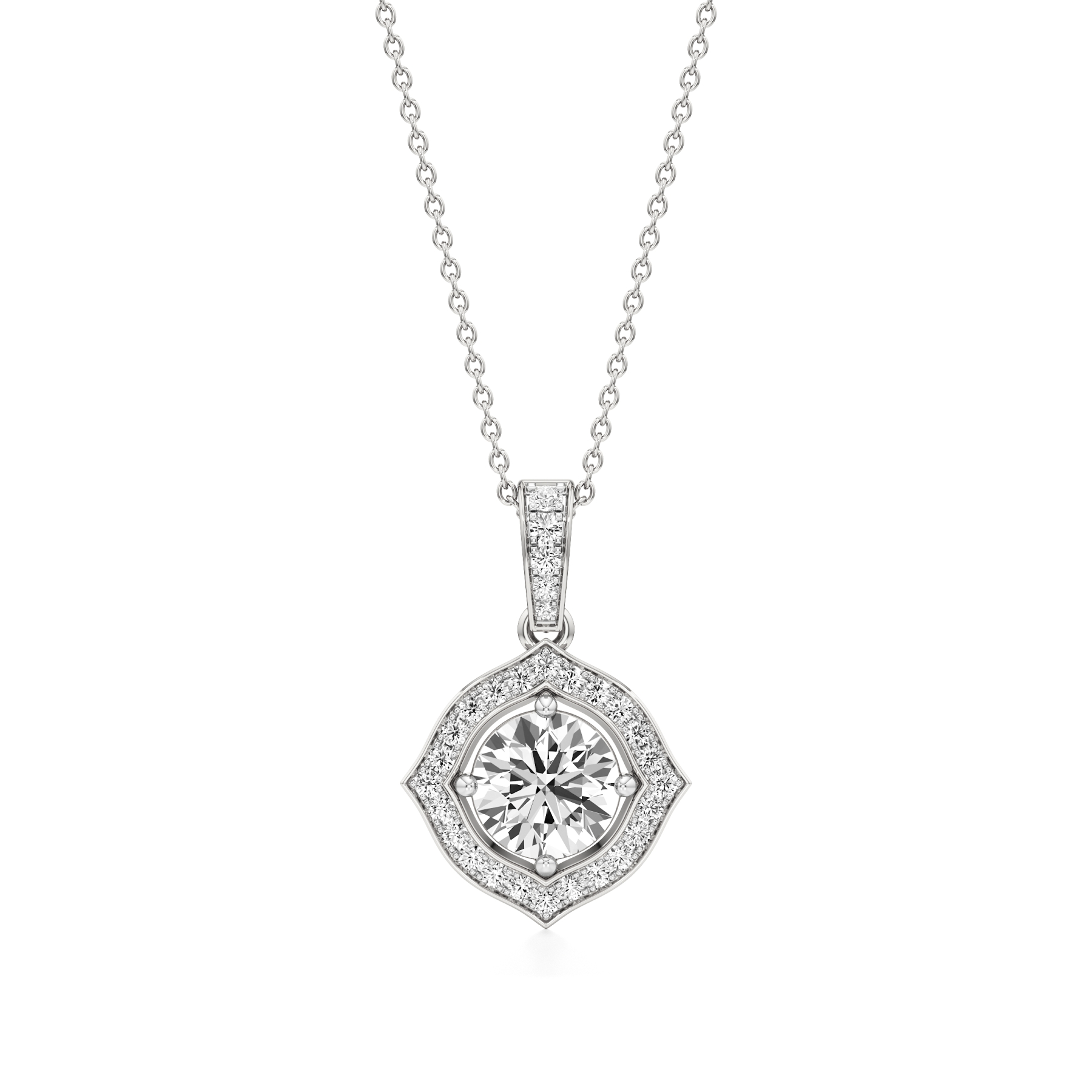 14k White Gold Eternal Glow Diamond Pendant