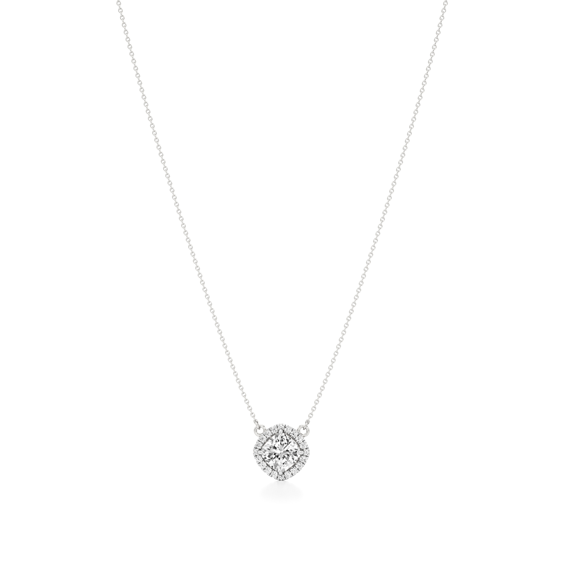 14k White Gold Elysian Halo Necklace
