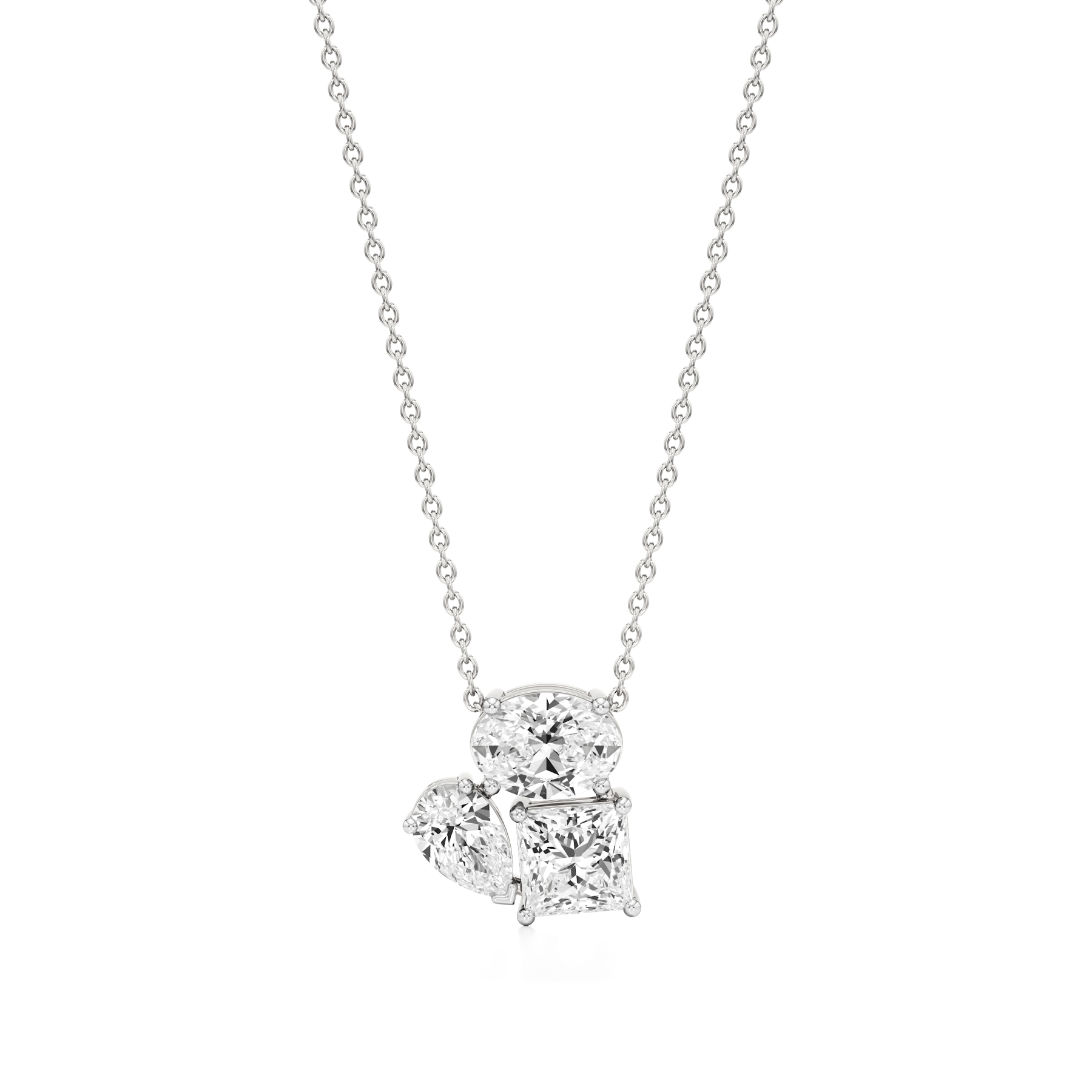 14k White Gold Triad Brilliance Diamond Pendant