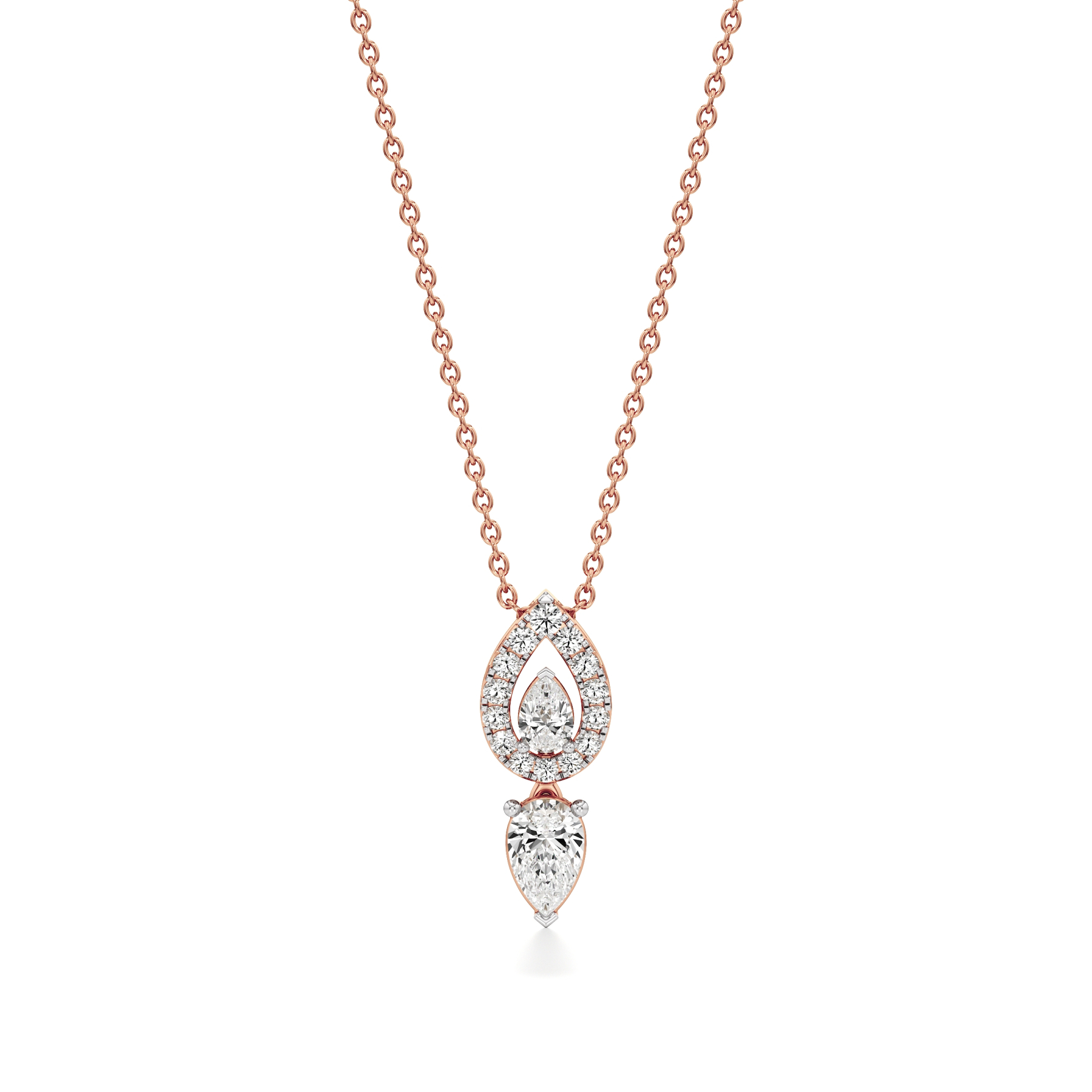 14k Rose Gold Teardrop Splendor Diamond Pendant