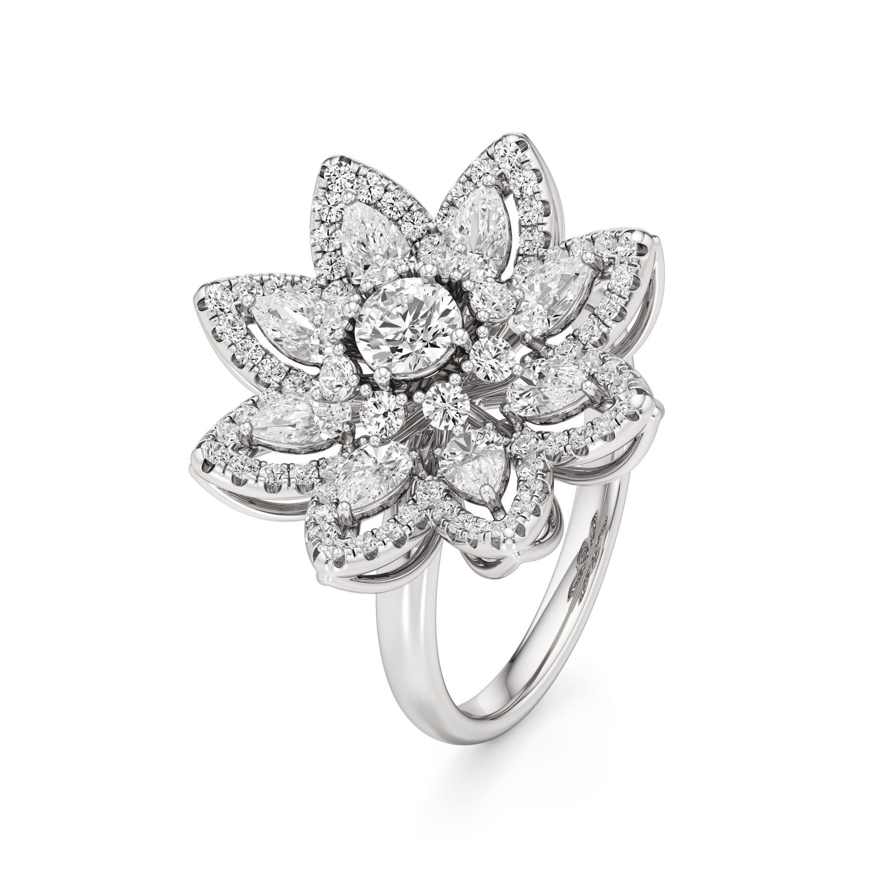 14k White Gold Floralia Diamond Ring