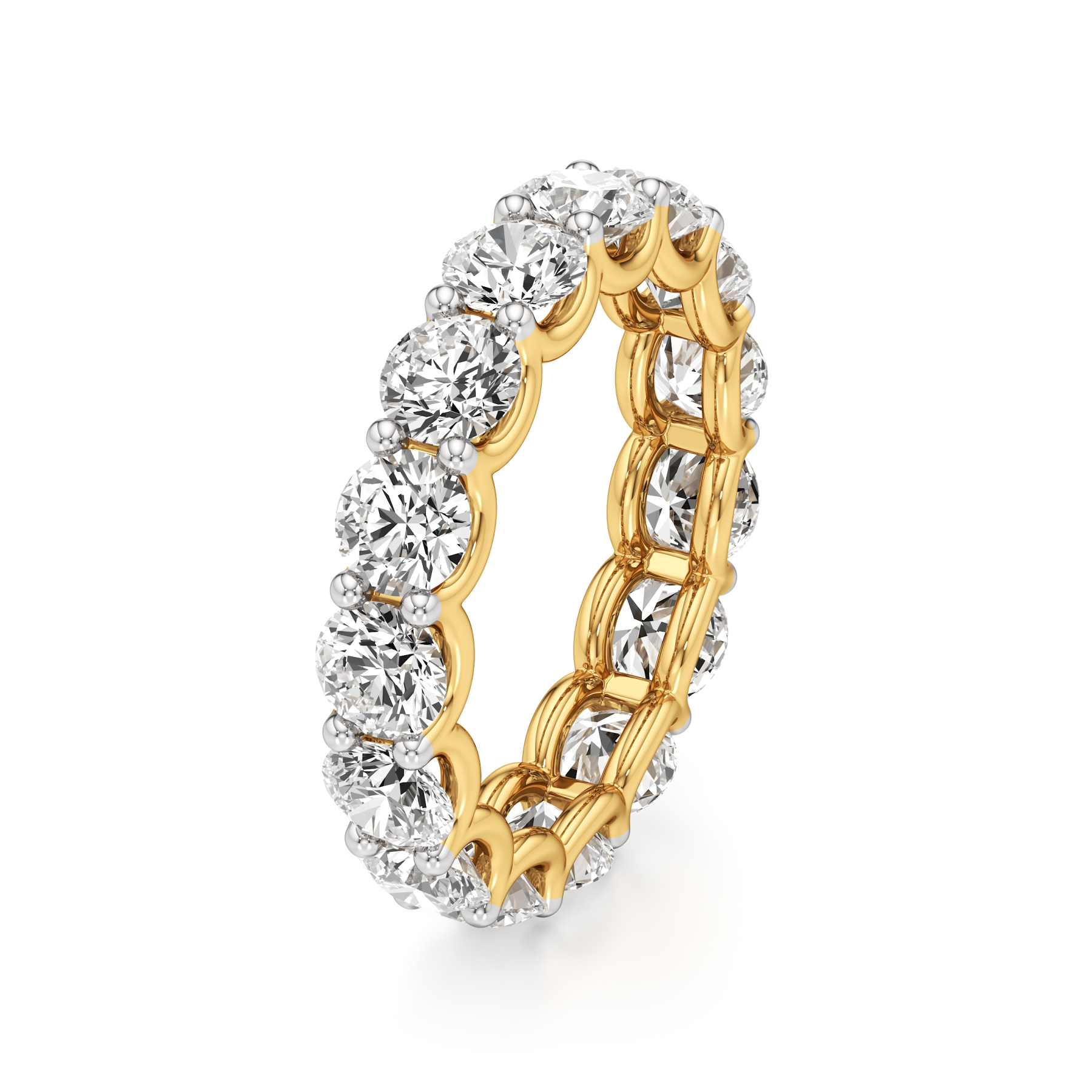 14k Yellow Gold Eternal Round Diamond Eternity Ring