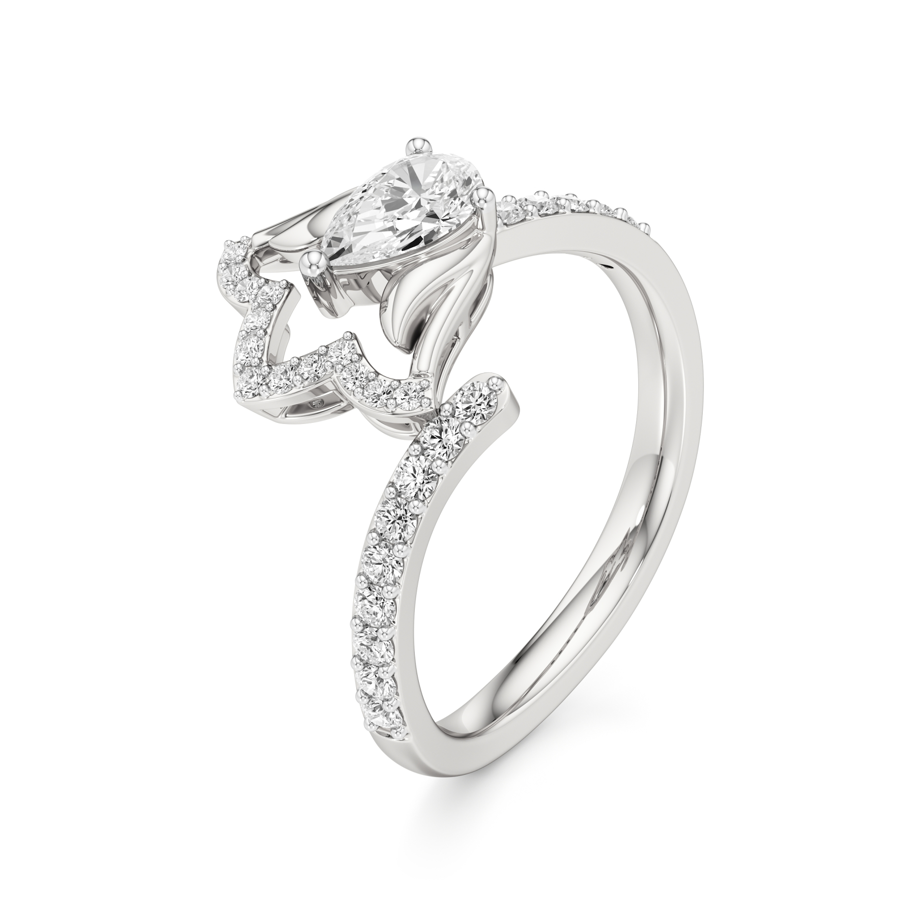 14k White Gold Evelyn Grace Bloom Diamond Ring