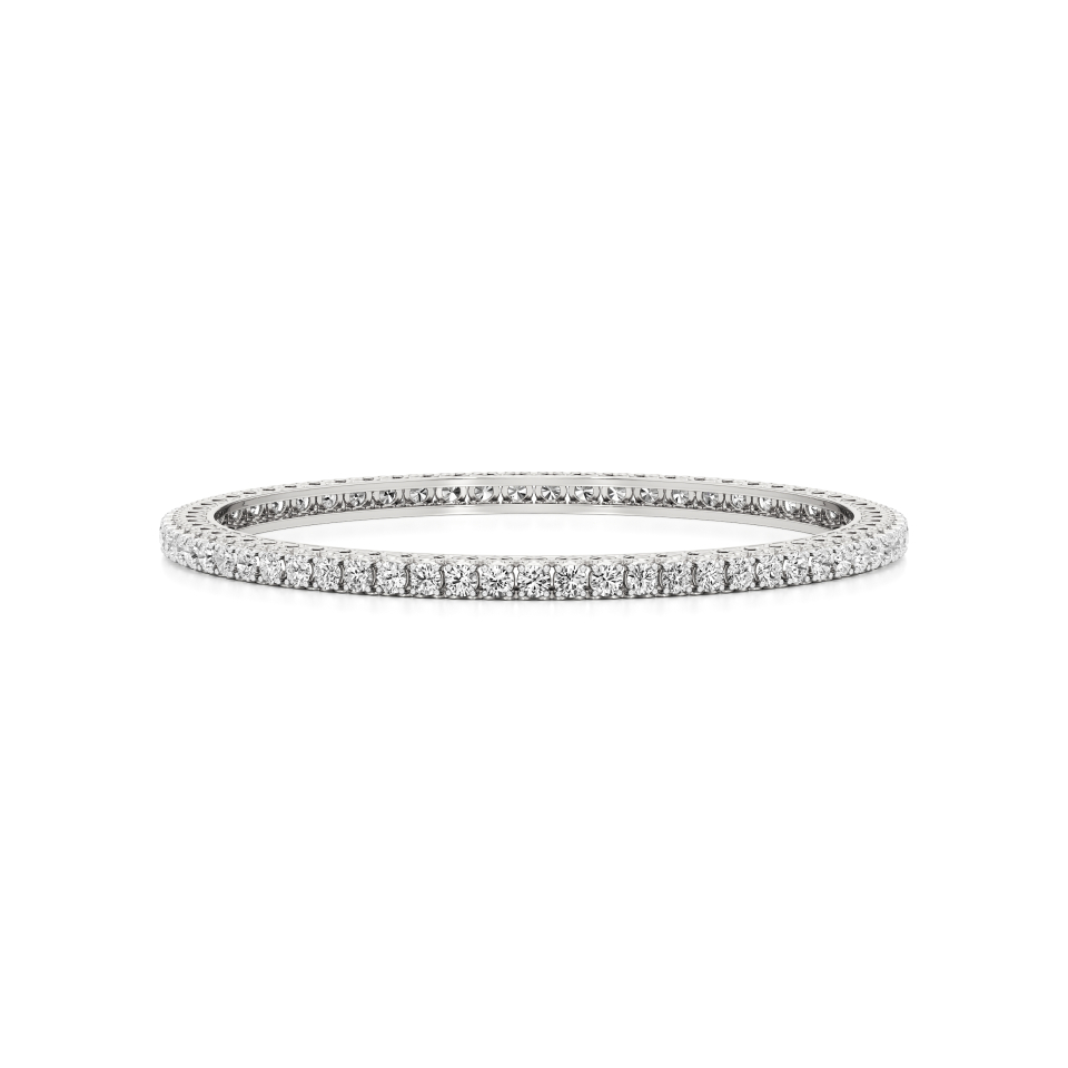 14k White Gold Capturing Timeless Beauty Diamond Bangle