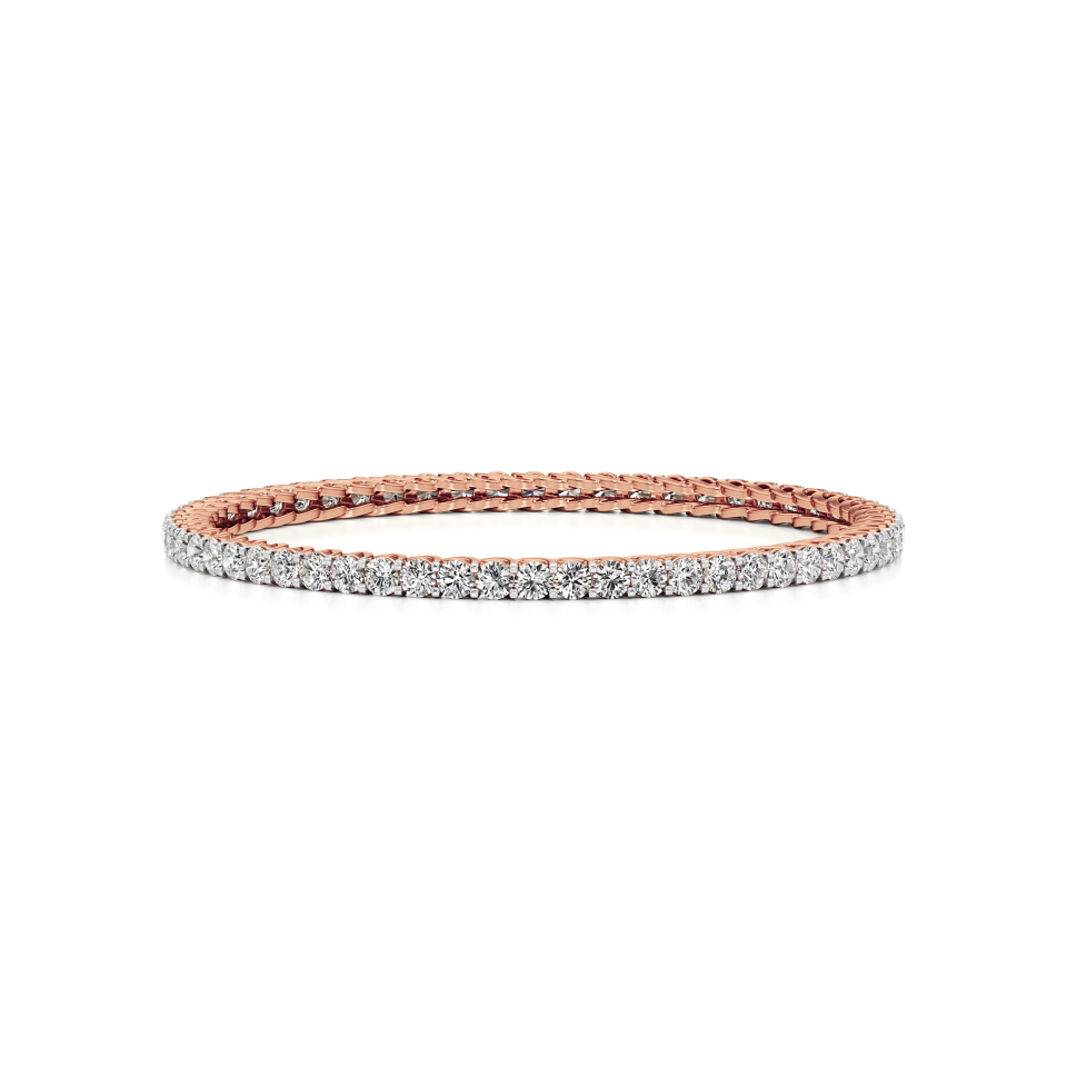 14k Rose Gold Radiating Unmatched Elegance Diamond Bangle