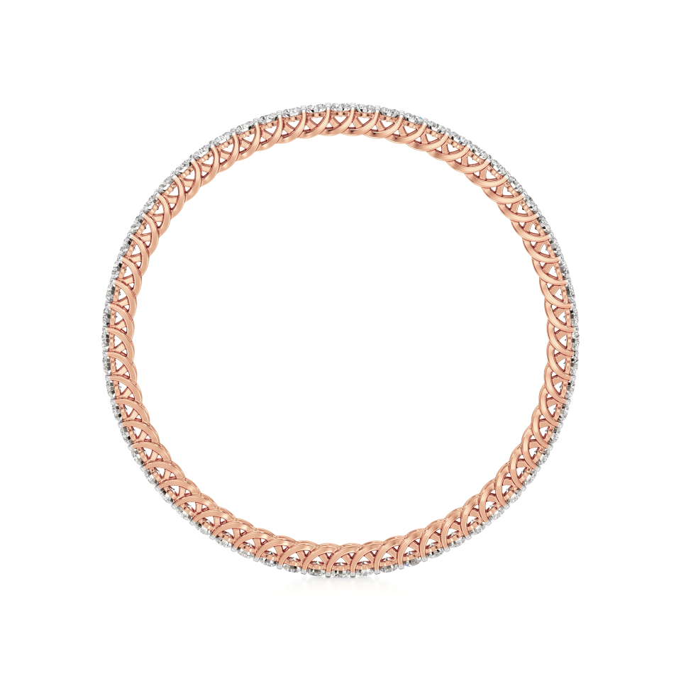 14k Rose Gold Radiating Unmatched Elegance Diamond Bangle