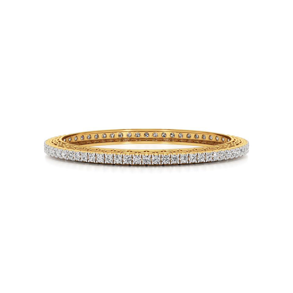 14k Yellow Gold Sparkle of Endless Brilliance Diamond Bangle