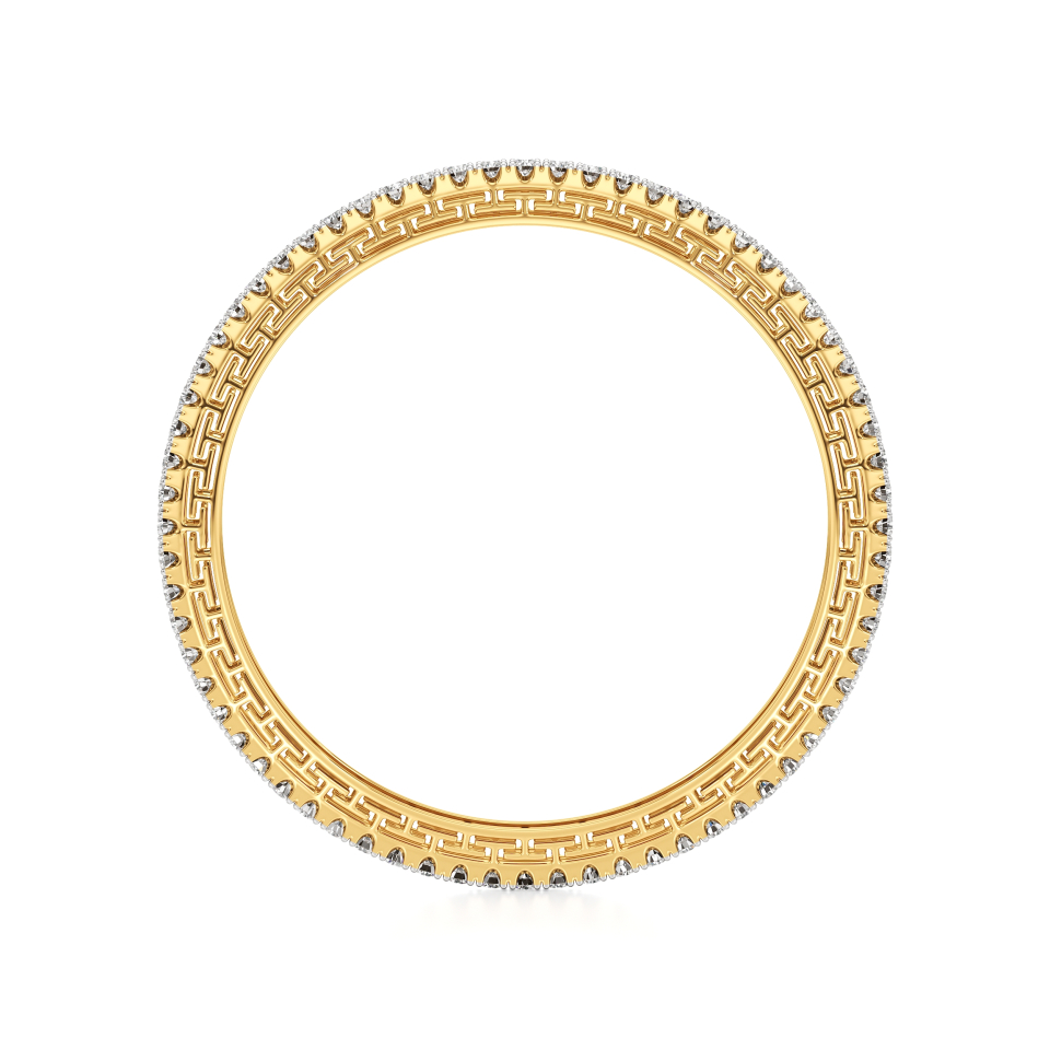 14k Yellow Gold Sparkle of Endless Brilliance Diamond Bangle