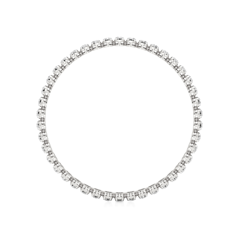 14k White Gold A Symphony of Light Diamond Buttercup Diamond Bangle