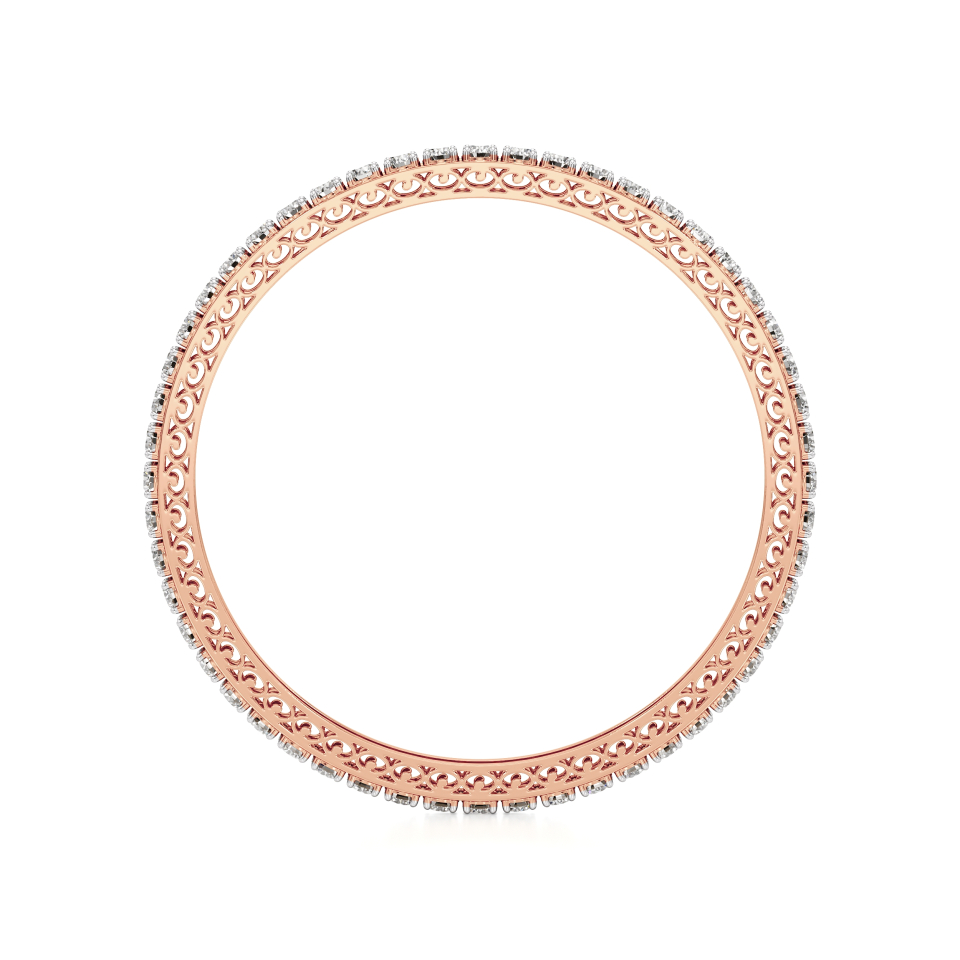14k Rose Gold Capturing Light with Elegance Diamond Bangle