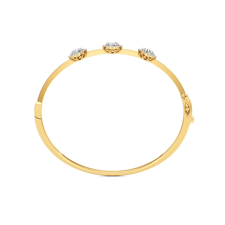 14k Yellow Gold Ultimate Style and Grace Classy Stiff Oval Bangle