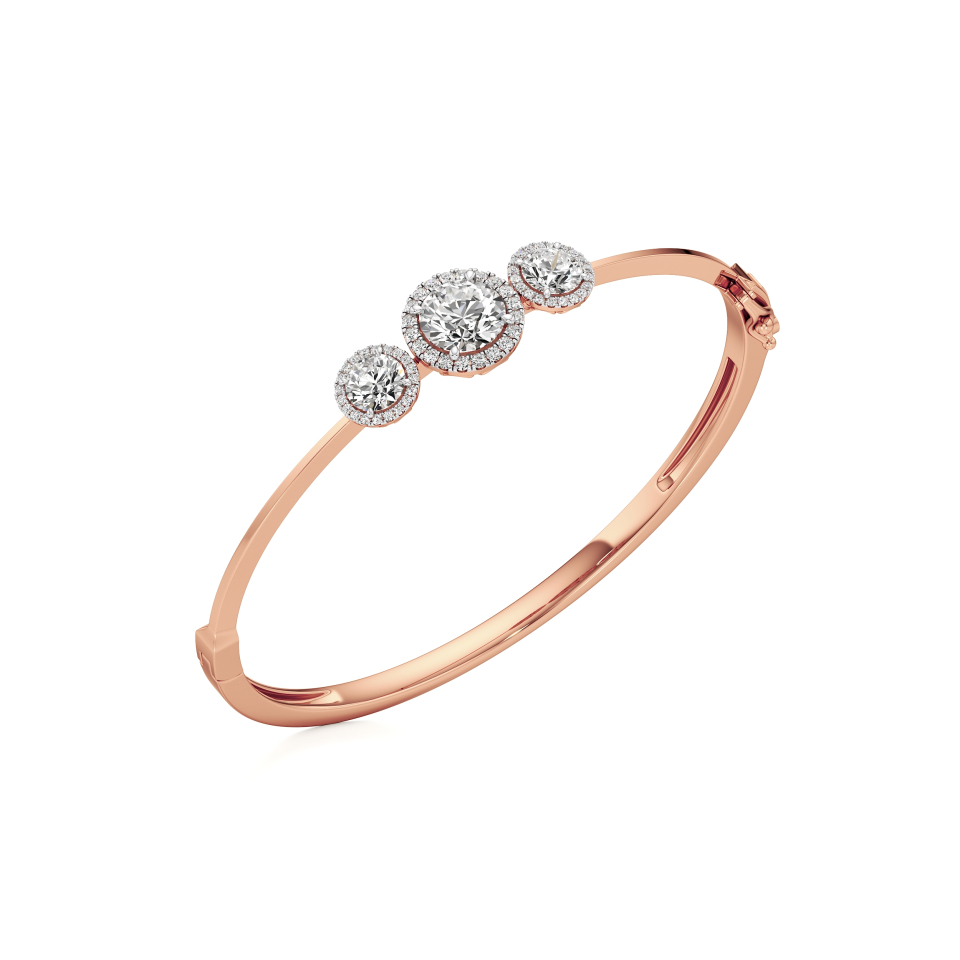 14k Rose Gold Touch of Sophistication Classy Stiff Oval Bangle
