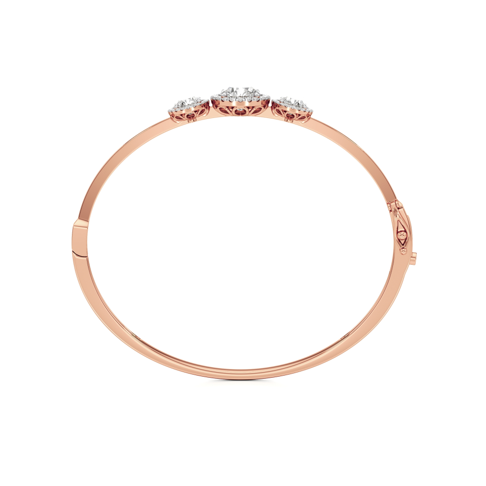 14k Rose Gold Touch of Sophistication Classy Stiff Oval Bangle