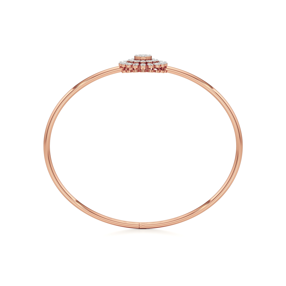 14k Rose Gold Floral Radiance Diamond Bangle