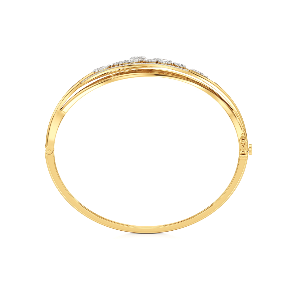 14k Yellow Gold Nature's Glow Diamond Bangle