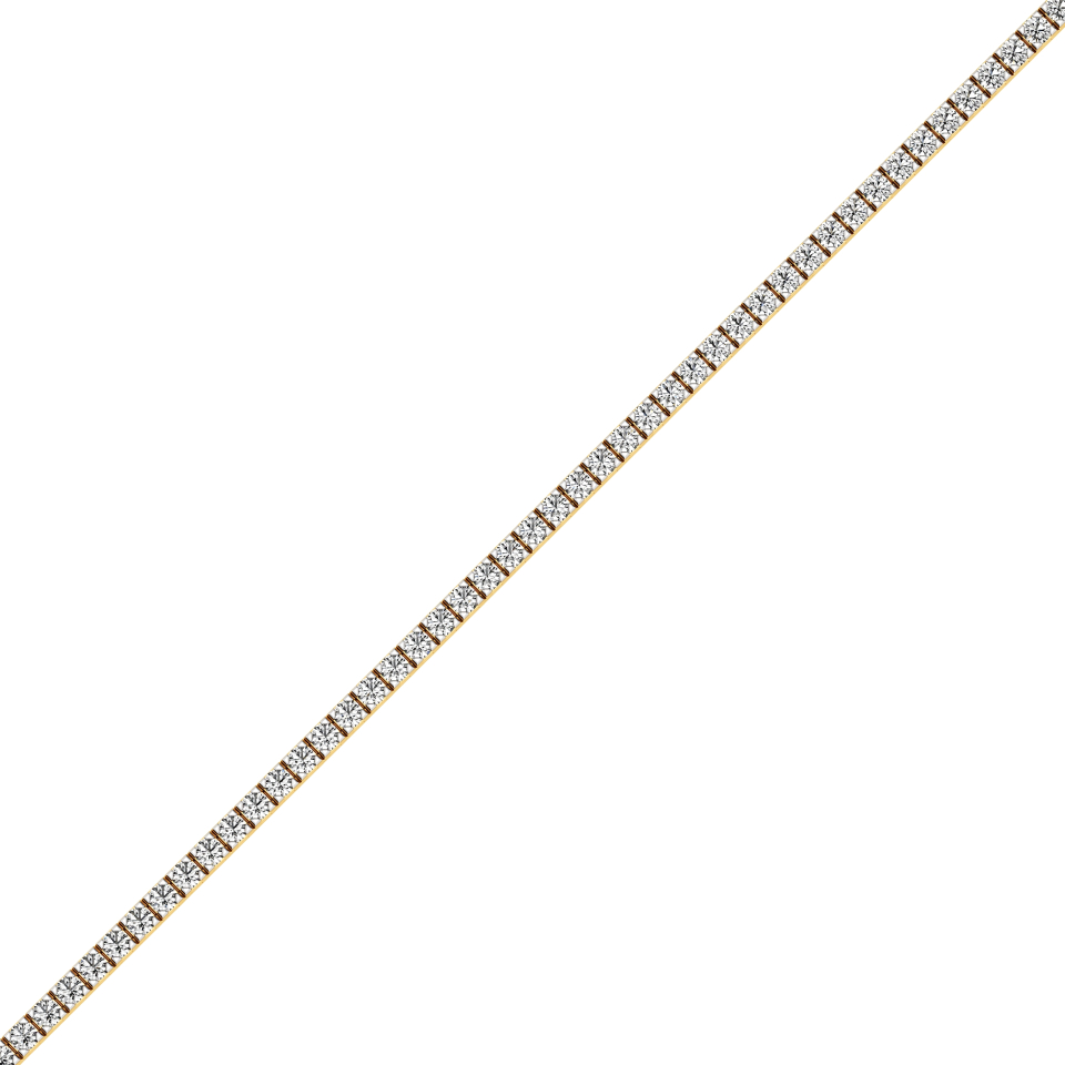 14k Yellow Gold Exquisite Square Prong Tennis Bracelet