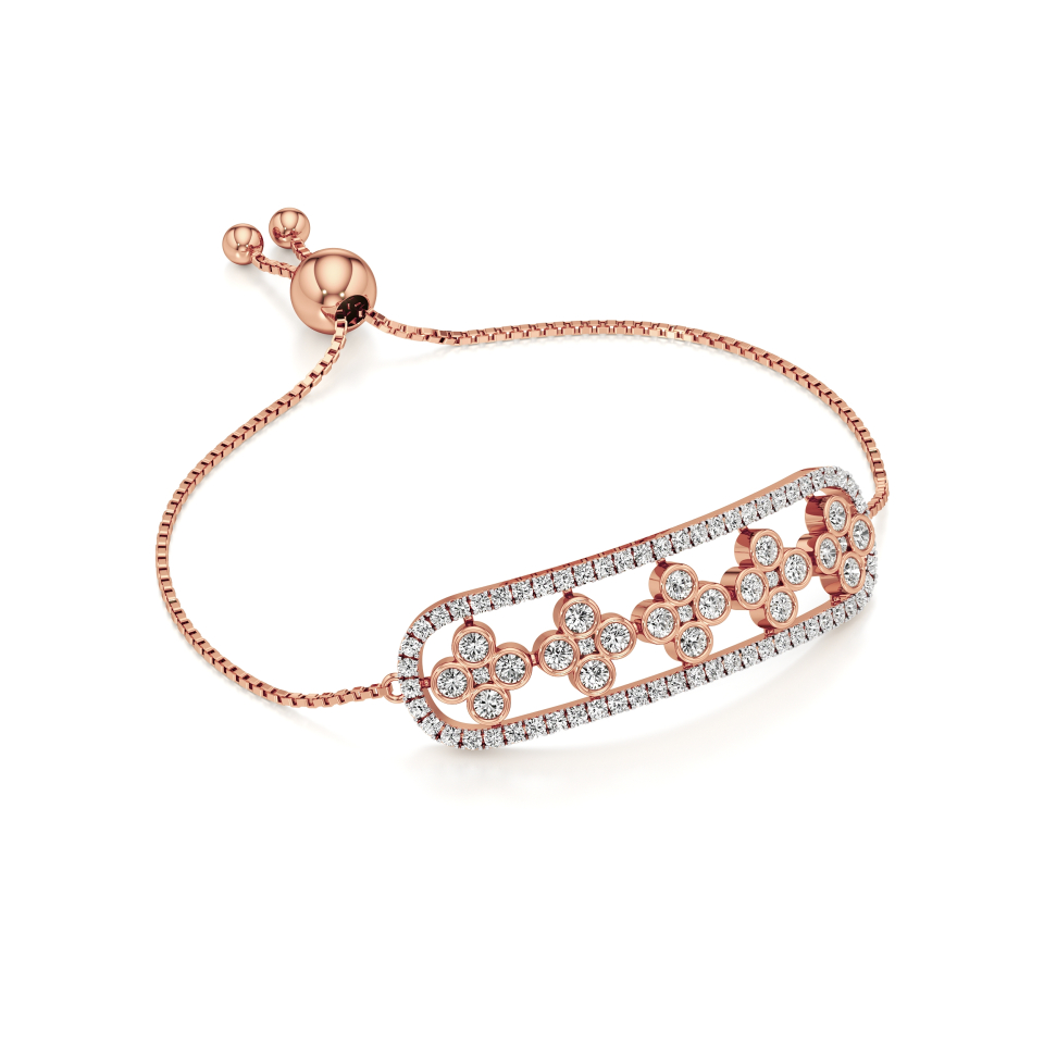 14k Rose Gold Bliss Bloom Diamond Bracelet Bracelet