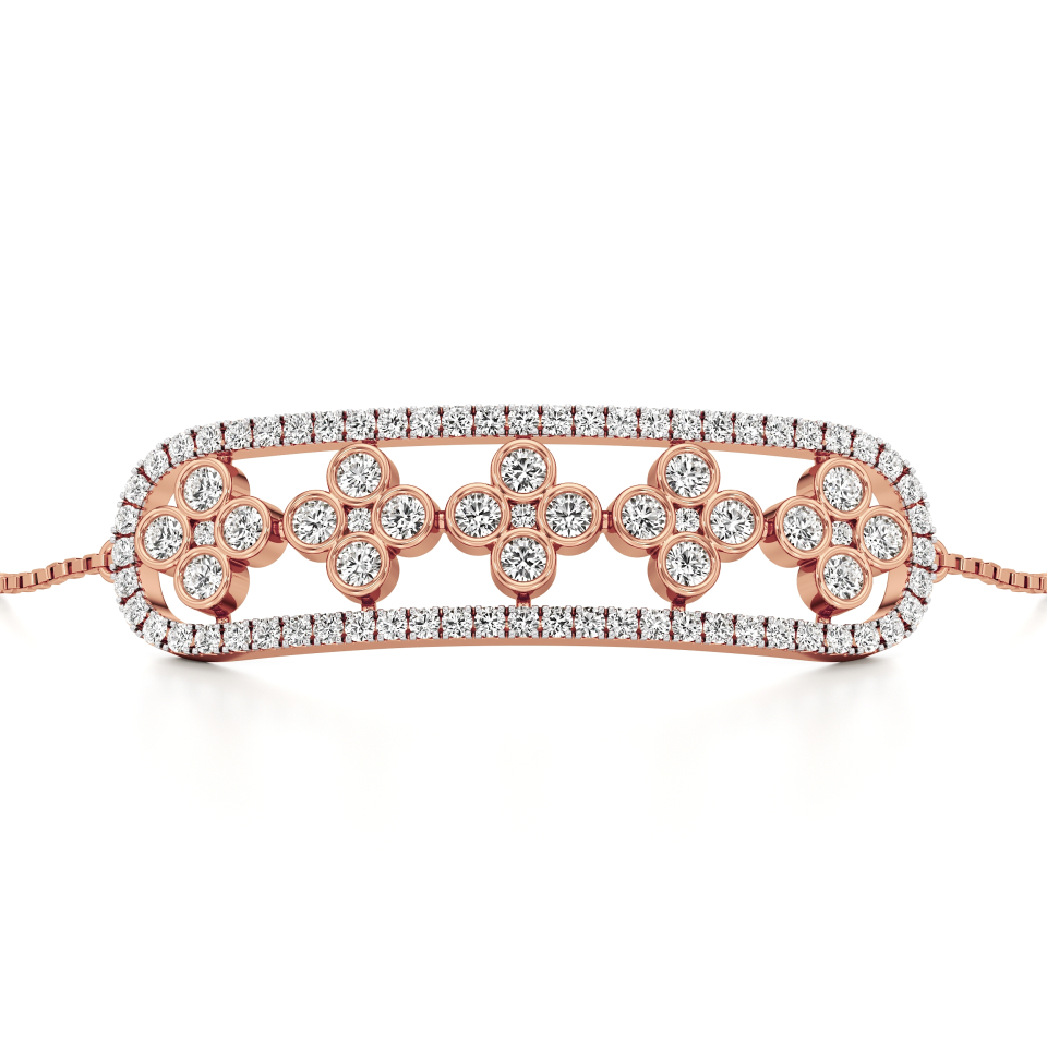 14k Rose Gold Bliss Bloom Diamond Bracelet Bracelet