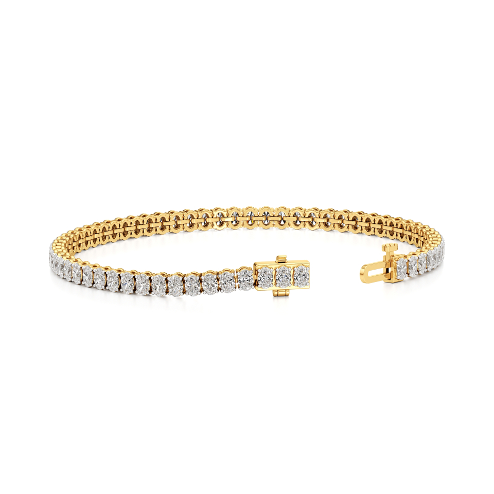 14k Yellow Gold Lustre Oval Tennis Bracelet