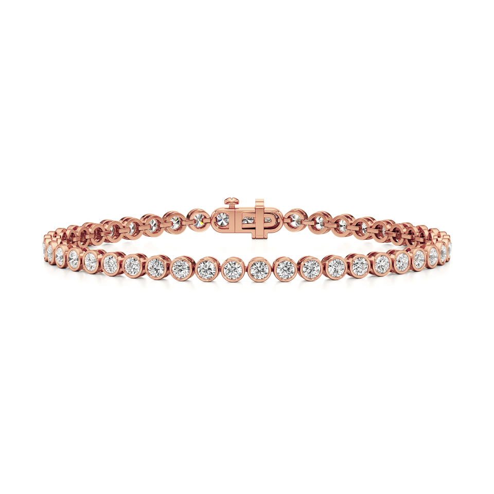 14k Rose Gold Exquisite Bezel Tennis Bracelet