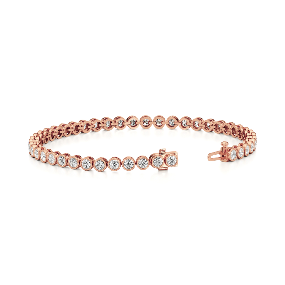 14k Rose Gold Exquisite Bezel Tennis Bracelet