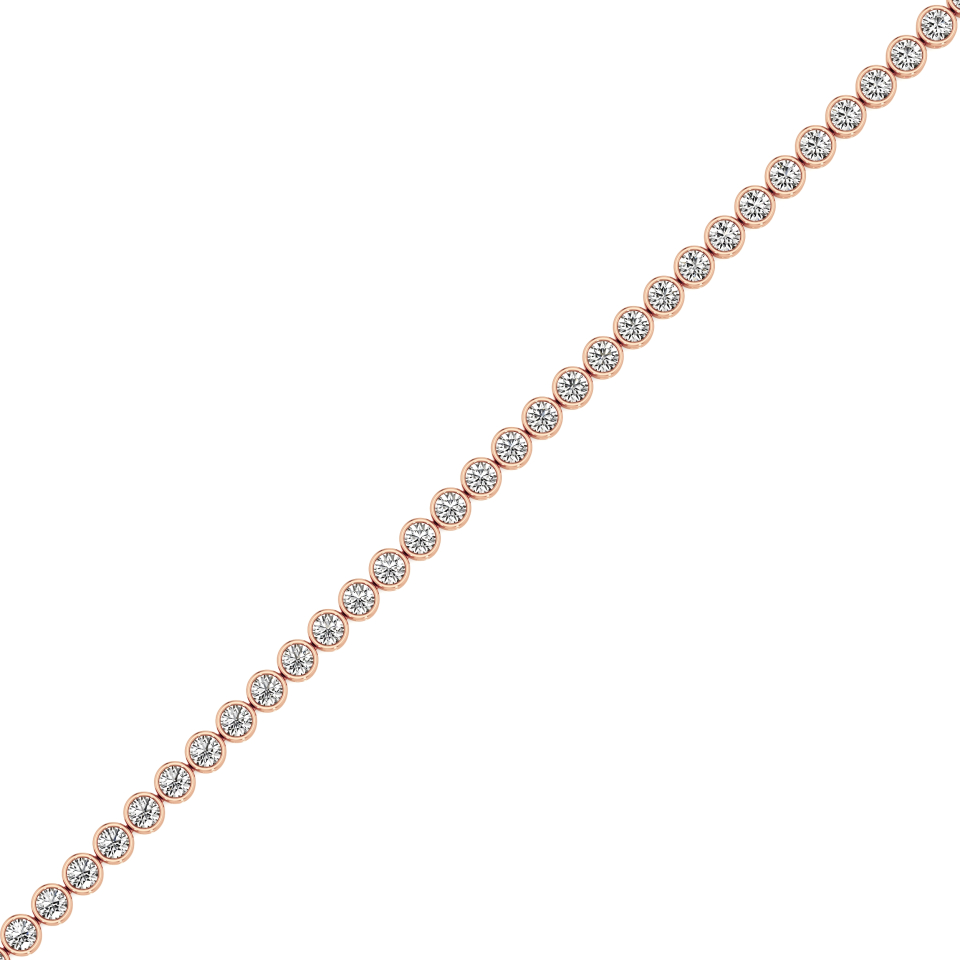 14k Rose Gold Exquisite Bezel Tennis Bracelet