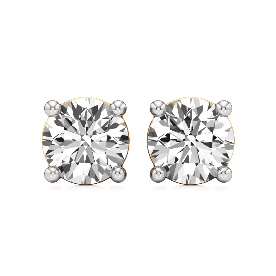 14k Yellow Gold Brilliant Spark Baby Diamond Stud Earrings