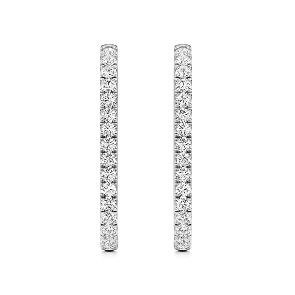 14k White Gold Vega Sleek Hoop Earrings