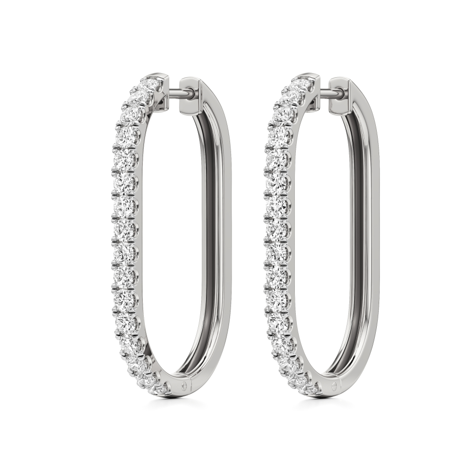 14k White Gold Vega Sleek Hoop Earrings
