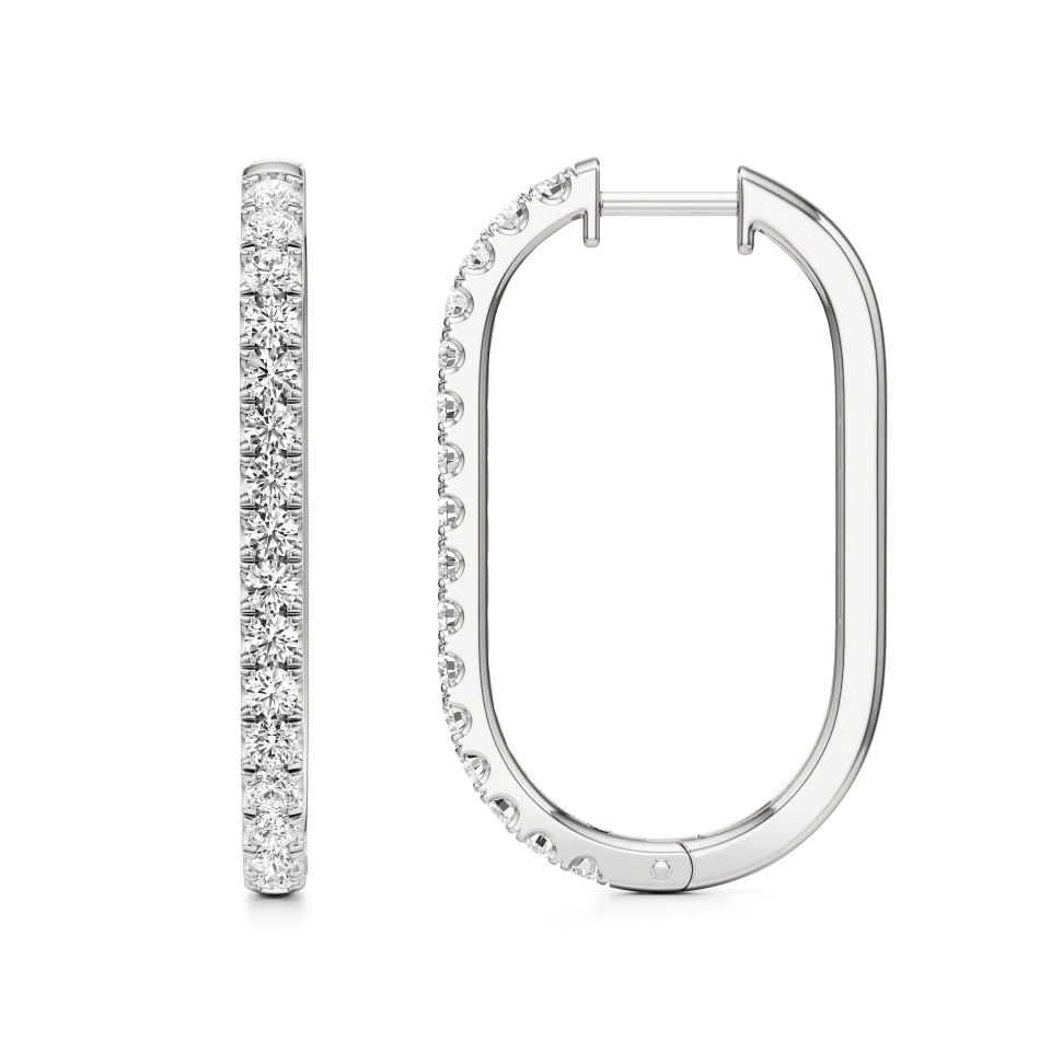 14k White Gold Vega Sleek Hoop Earrings