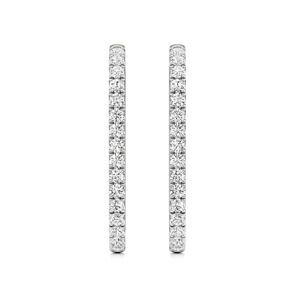 14k White Gold Lyra Sleek Hoop Earrings