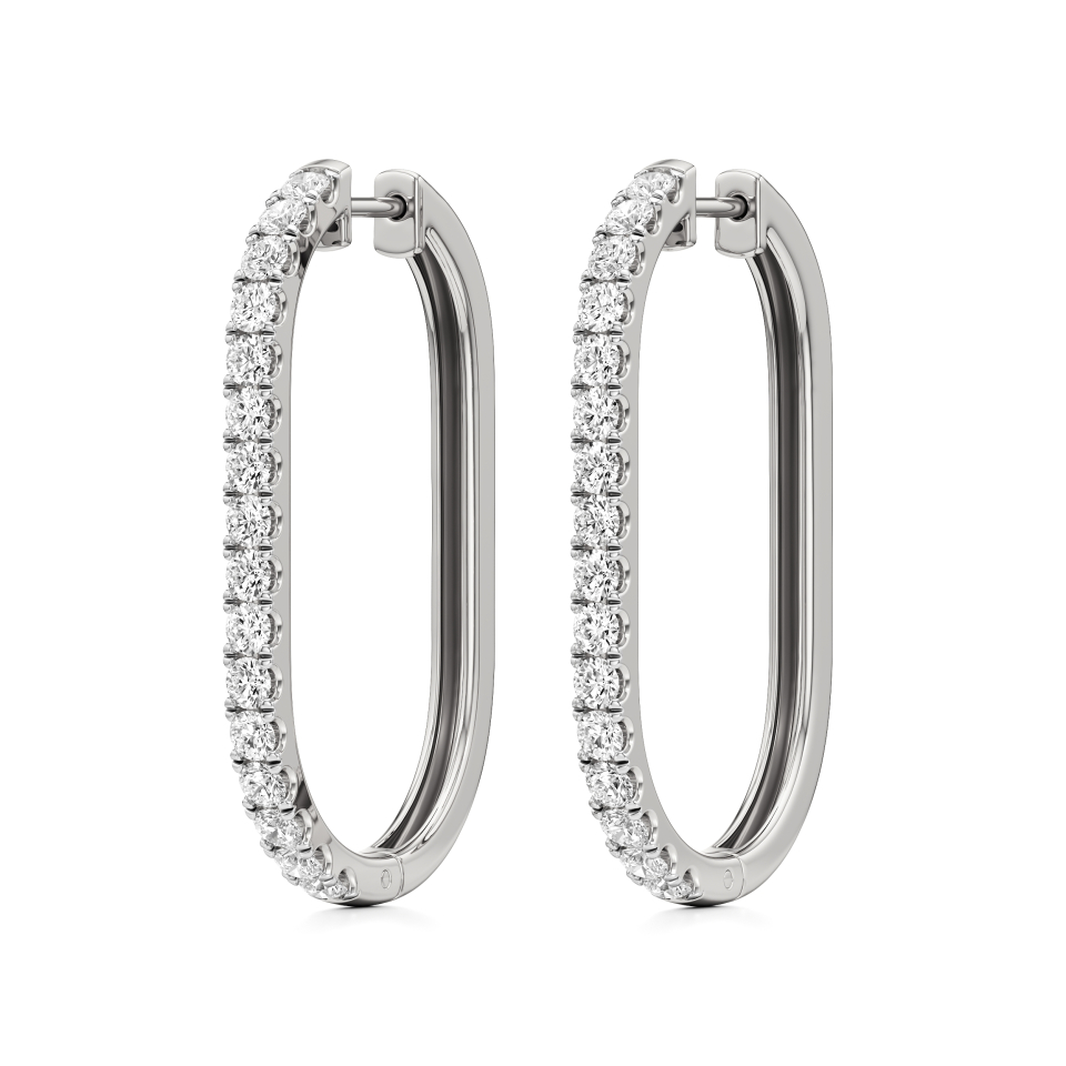 14k White Gold Lyra Sleek Hoop Earrings