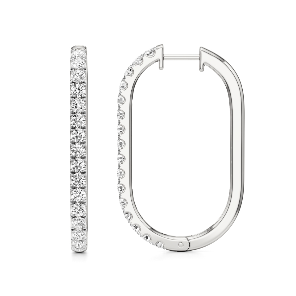 14k White Gold Lyra Sleek Hoop Earrings