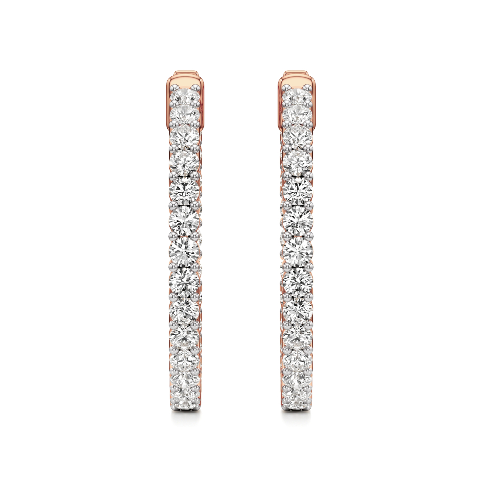 14k Rose Gold Serenity Inside-Outside Hoop Earrings