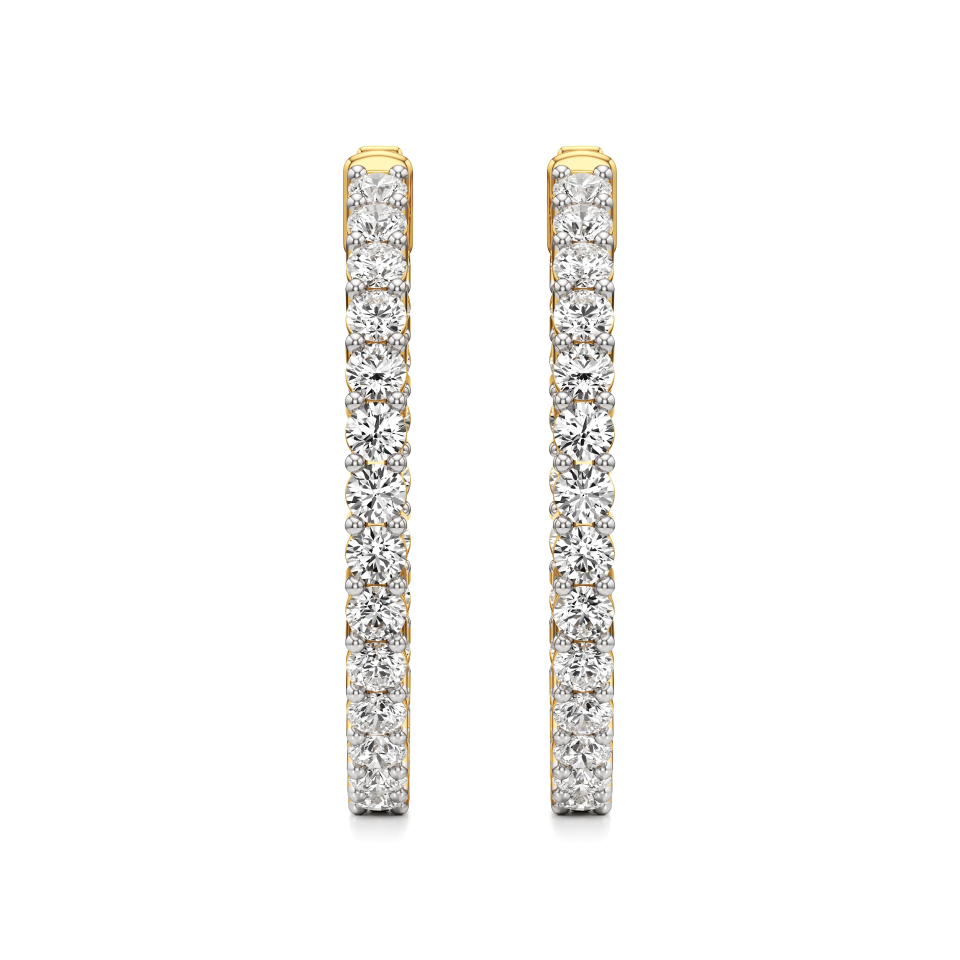 14k Yellow Gold Aurora Inside-Outside Hoop Earrings