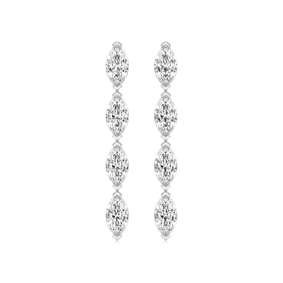 14k White Gold Celeste Linear Diamond Earrings