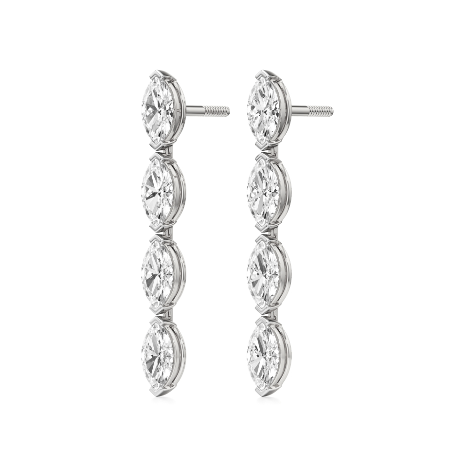 14k White Gold Celeste Linear Diamond Earrings
