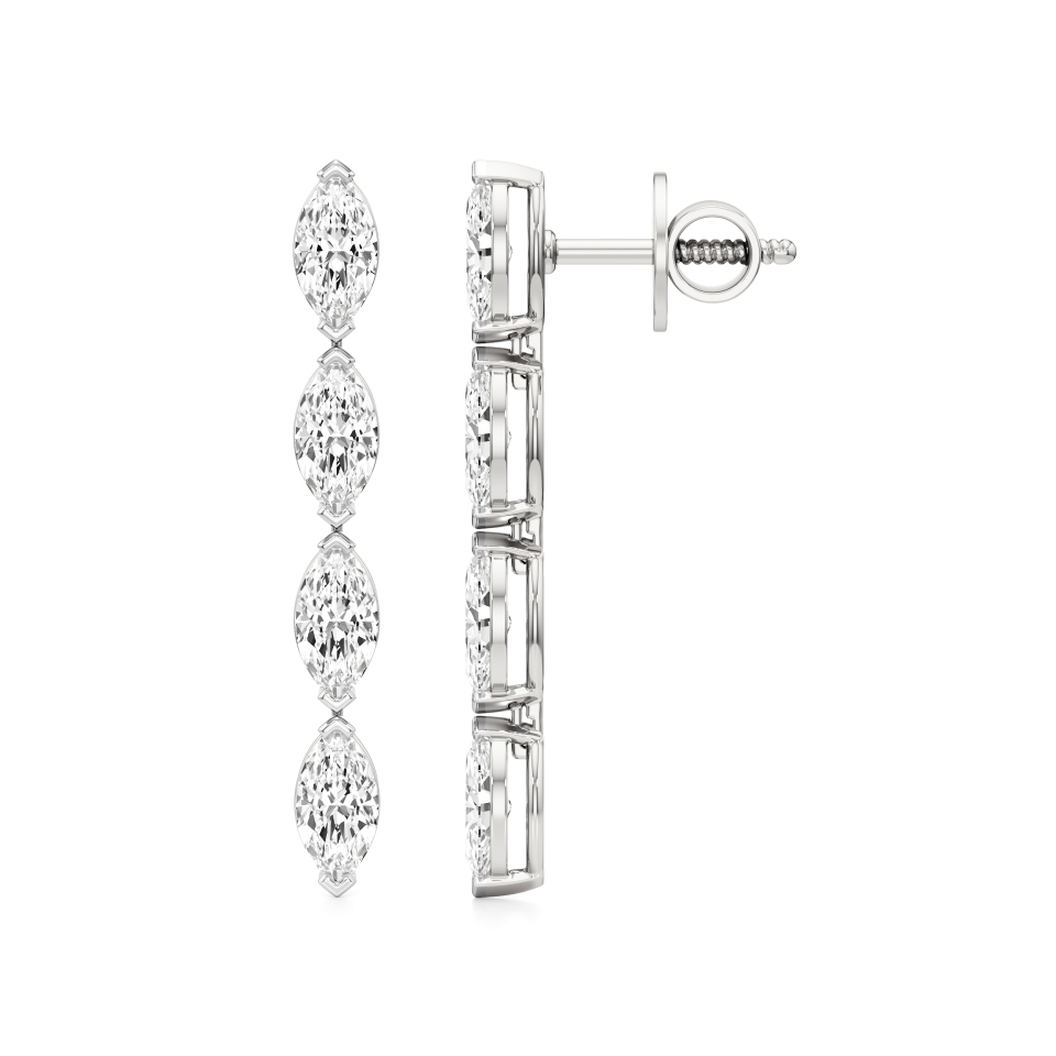 14k White Gold Celeste Linear Diamond Earrings