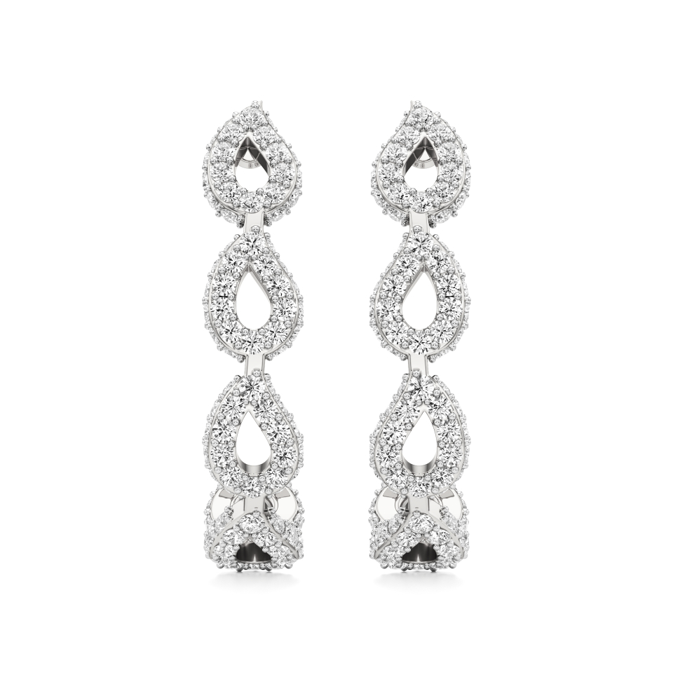 14k White Gold Golden Radiance J-Hoop Diamond Earrings